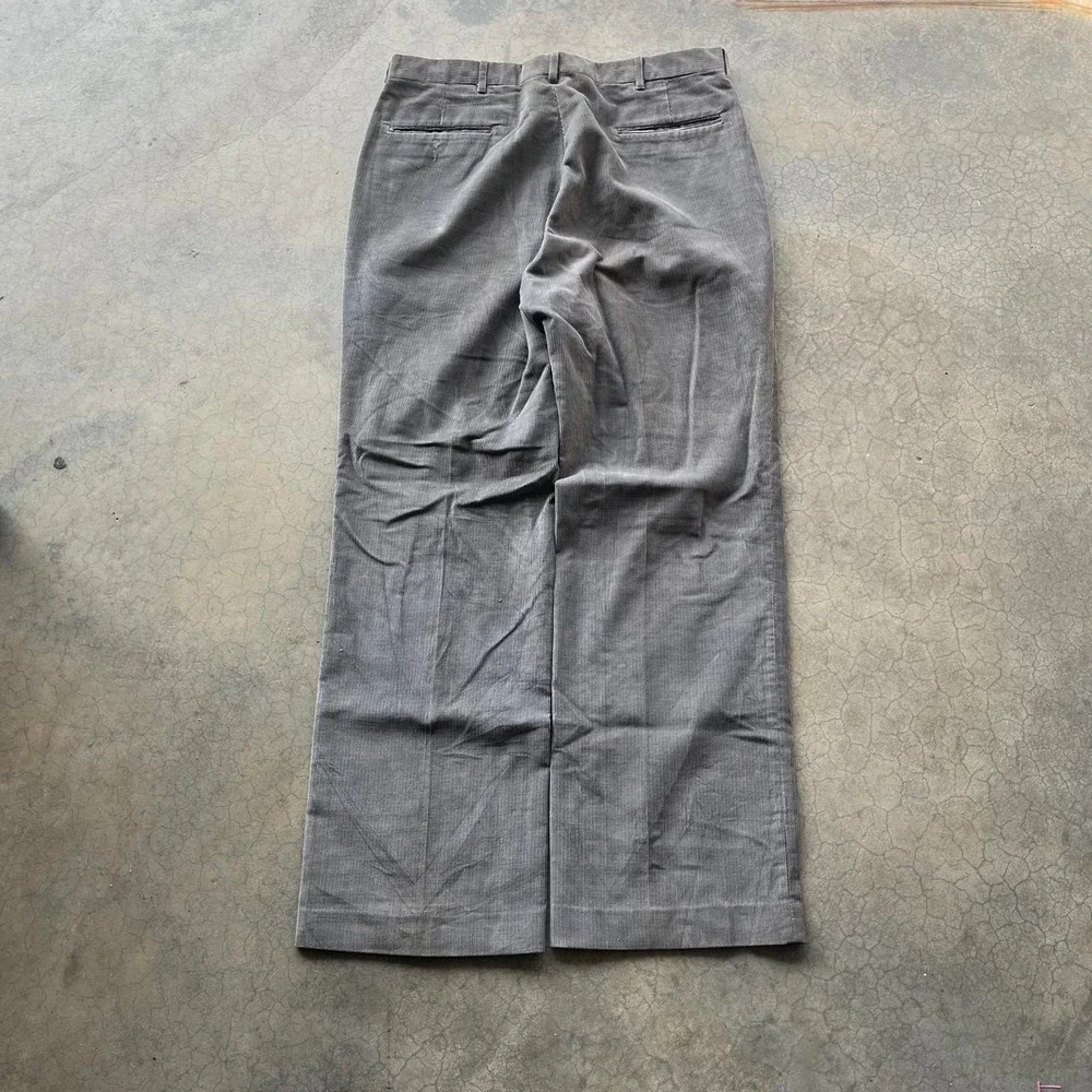 Vintage grey 90s corduroy wide leg trouser pants Sears men's store 32